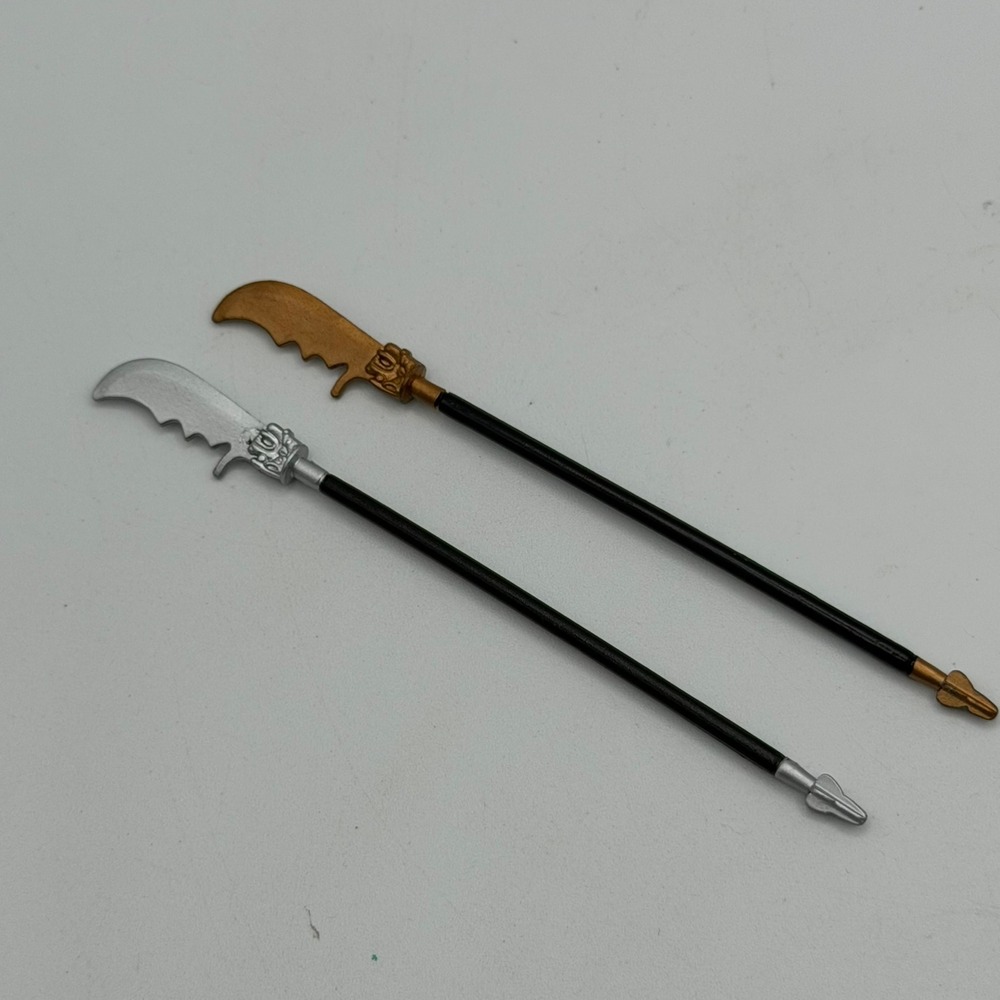 GI Joe Ninja Battles Guandao Staff Polearm Weapons Cobra Gold Silver 1:18 Scale